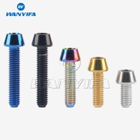 Wanyifa Titanium Ti Bolts M4 x 8 12 15 20mm Allen Key Taper Head Bolt Screw for Bicycle Thumb Shifter