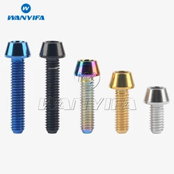 Wanyifa Titanium Ti Bolts M4 x 8 12 15 20mm Allen Key Taper Head Bolt Screw for Bicycle Thumb Shifter