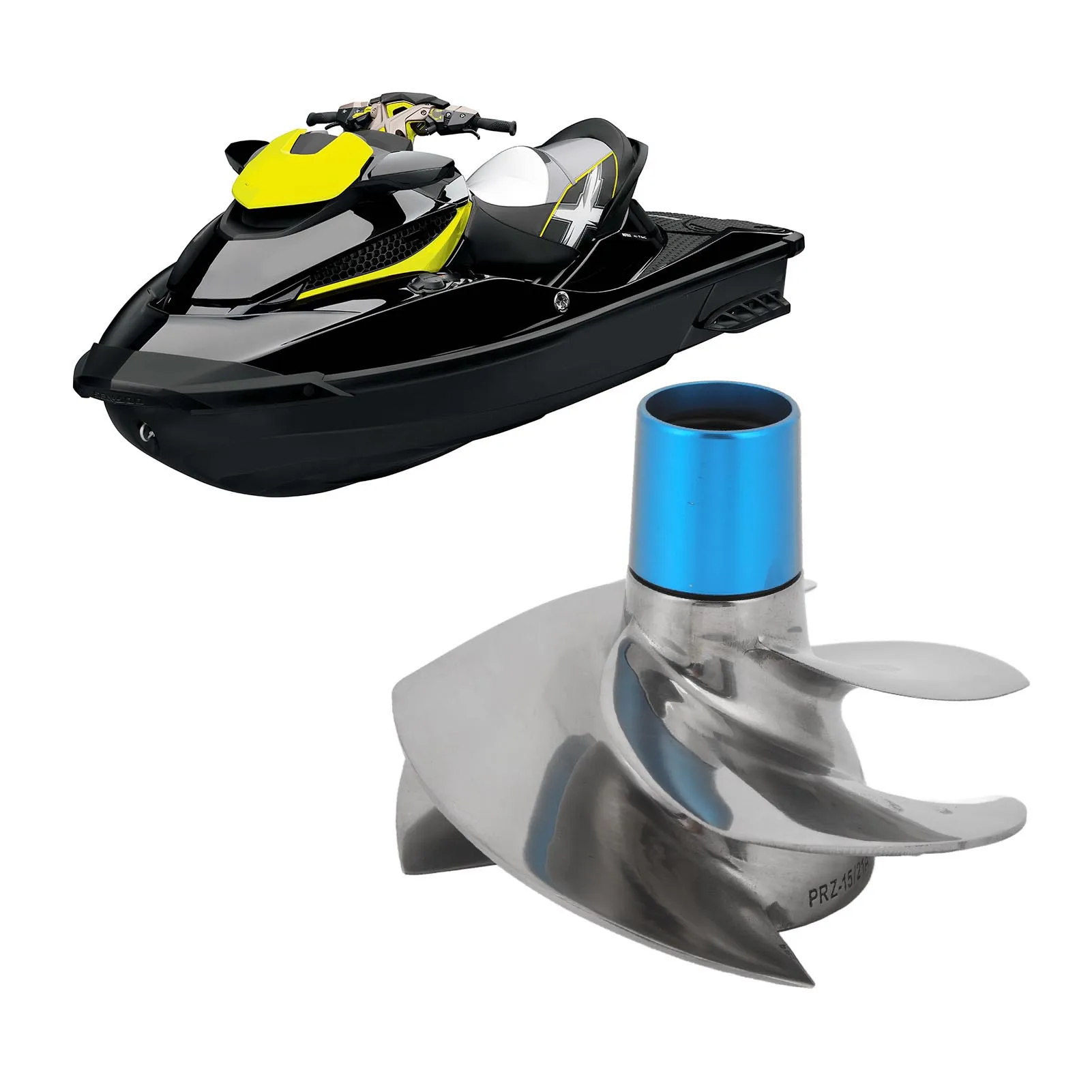 Impeler 4 Bilah 159mm PRZ‑B4‑15/21A Pengganti untuk Sea‑Doo RXP‑X 260 2009 hingga 2015