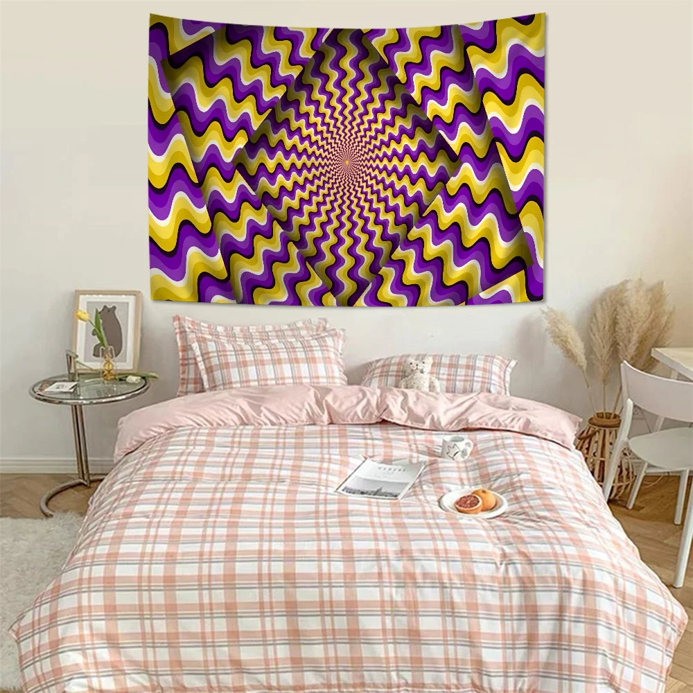 3D Vortex Illusion Cartoon Tapestry Wall Hanging Decoration Household Home Decor