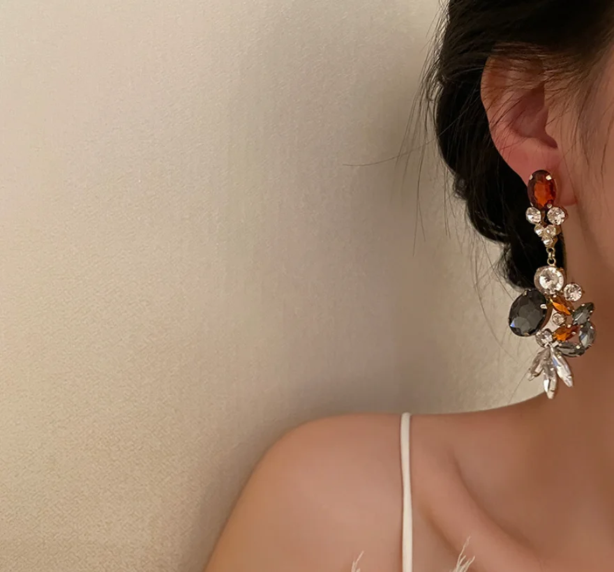 2022 new trend S925 silver needle alloy Vintage Crystal Tassel Earrings for women Fashion Jewelry