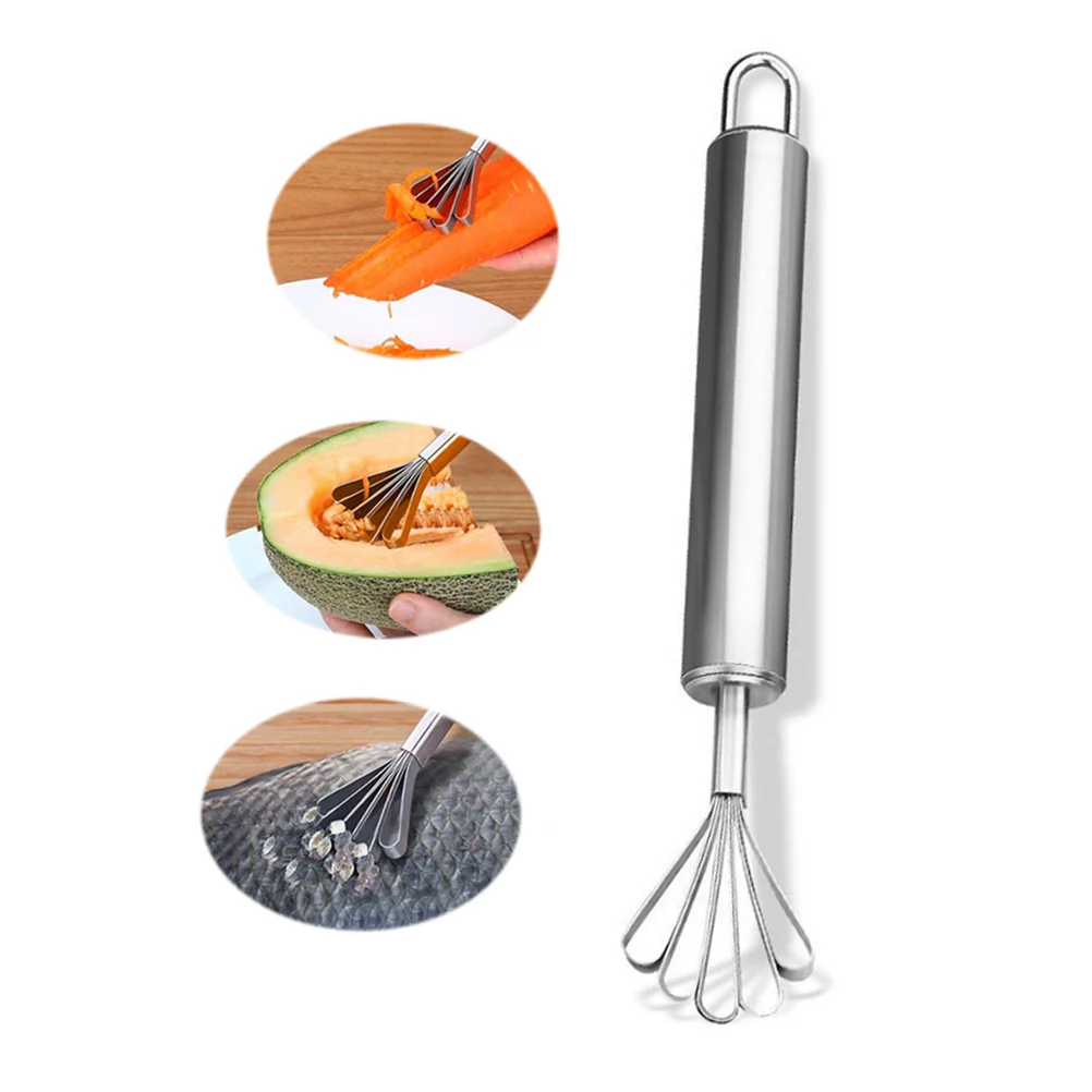 

Fish Scale Remover Stainless Steel 193x36x25cm Five Clawed Mouth Coconut Shaver Fish Skin Scraper Kitchen Gadget