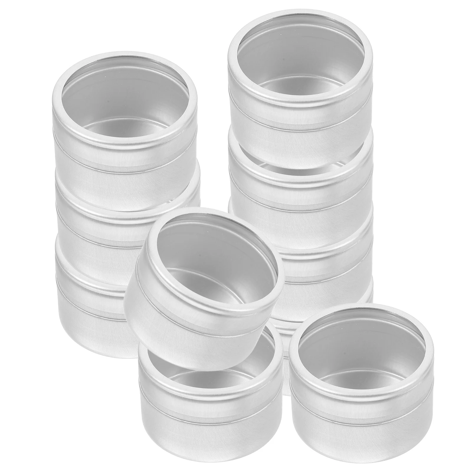 

10pcs Aluminum Boxes Cans Tea Coffee Sugar Canisters Square Mini Tins Lids Storage Containers Metal Round Food