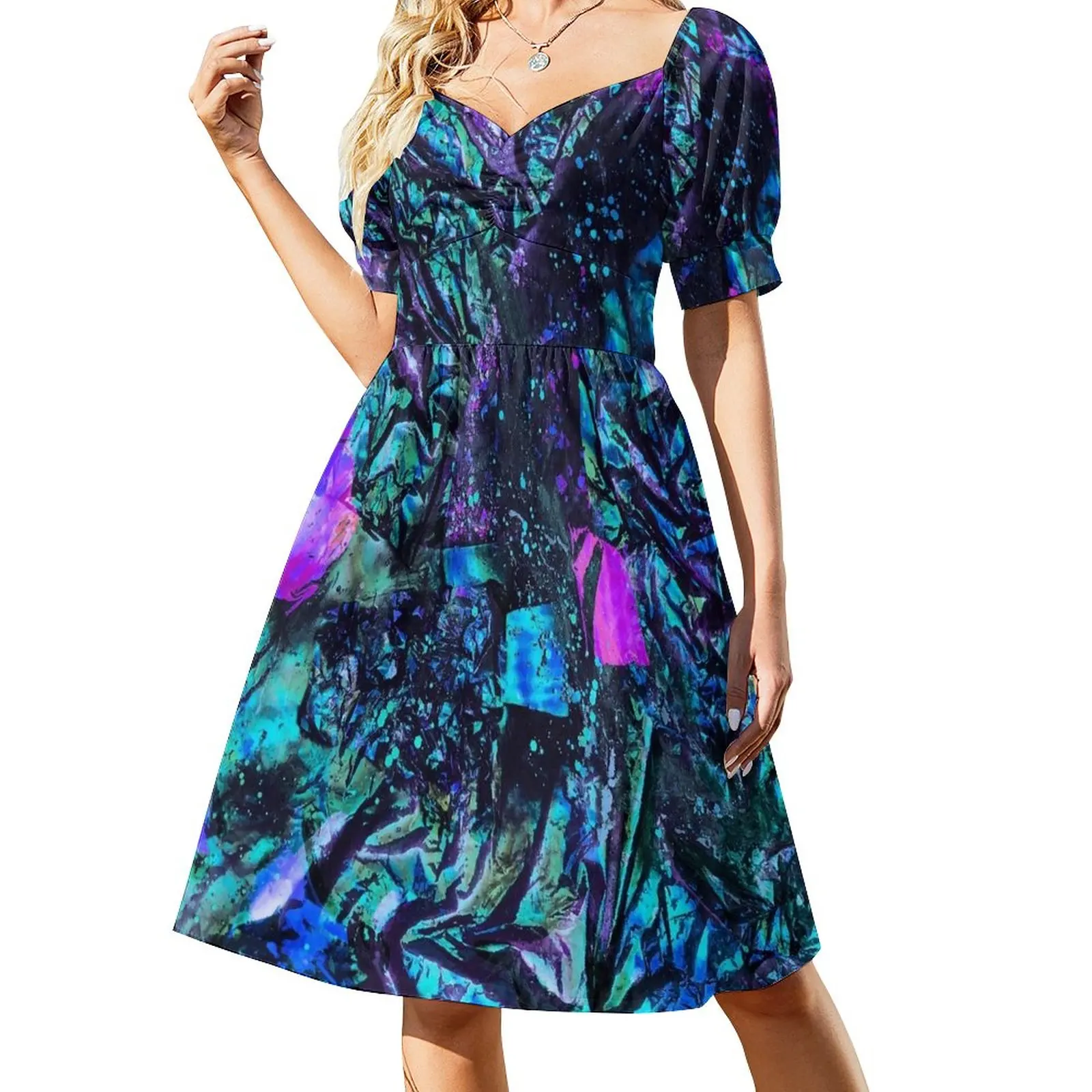 Peacock Iridescent Sleeveless Dress dress for woman summer women's suit womans clothing elegant evening dresses for women 2024