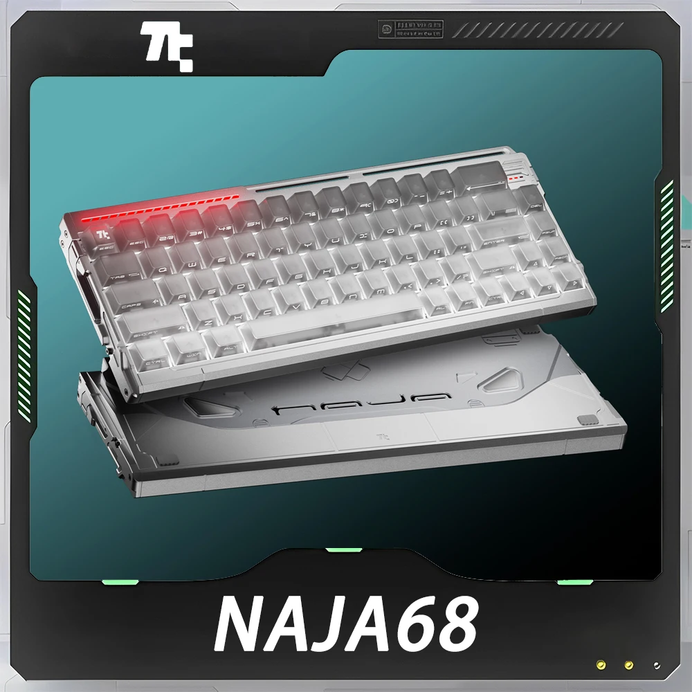 Игровая механическая клавиатура TickType NAJA68 с магнитными переключателями, из алюминиевого сплава, проводная, 8000 Гц, 0.005 мм RT, для ПК, подарки