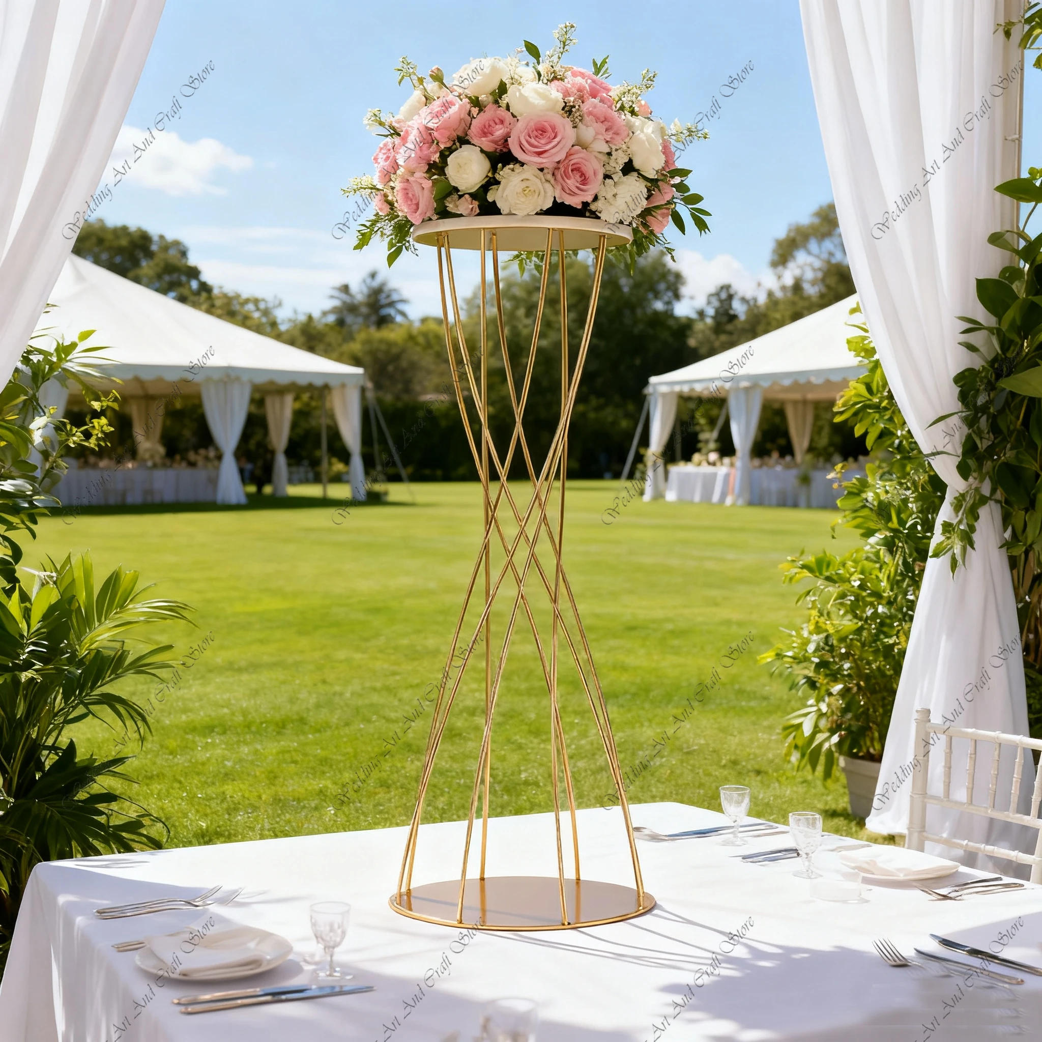 8pcs f30 81cm tall Wedding Props Wrought Iron Hollow Road Guide Wedding Arrangement Table Flower Ware Ornaments ivy124