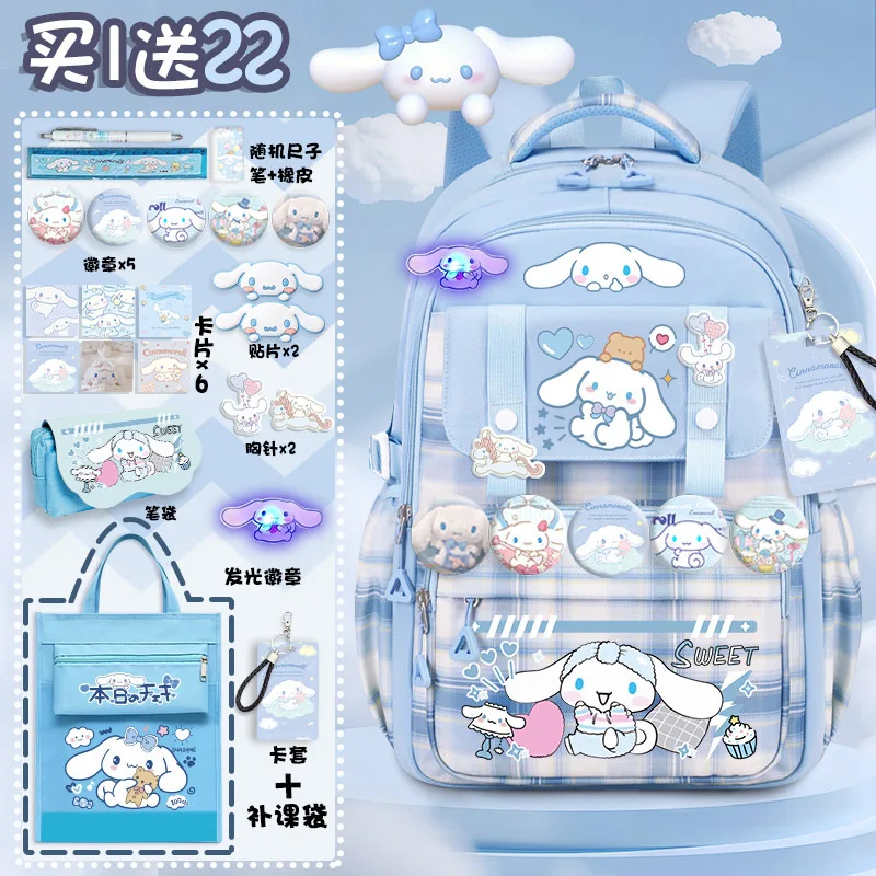 Sanrio Cinnamoroll Cute Fashion Printing Escuela Student Campus Backpack Mochilas Aestethic Bag Kawaii Large Capacity