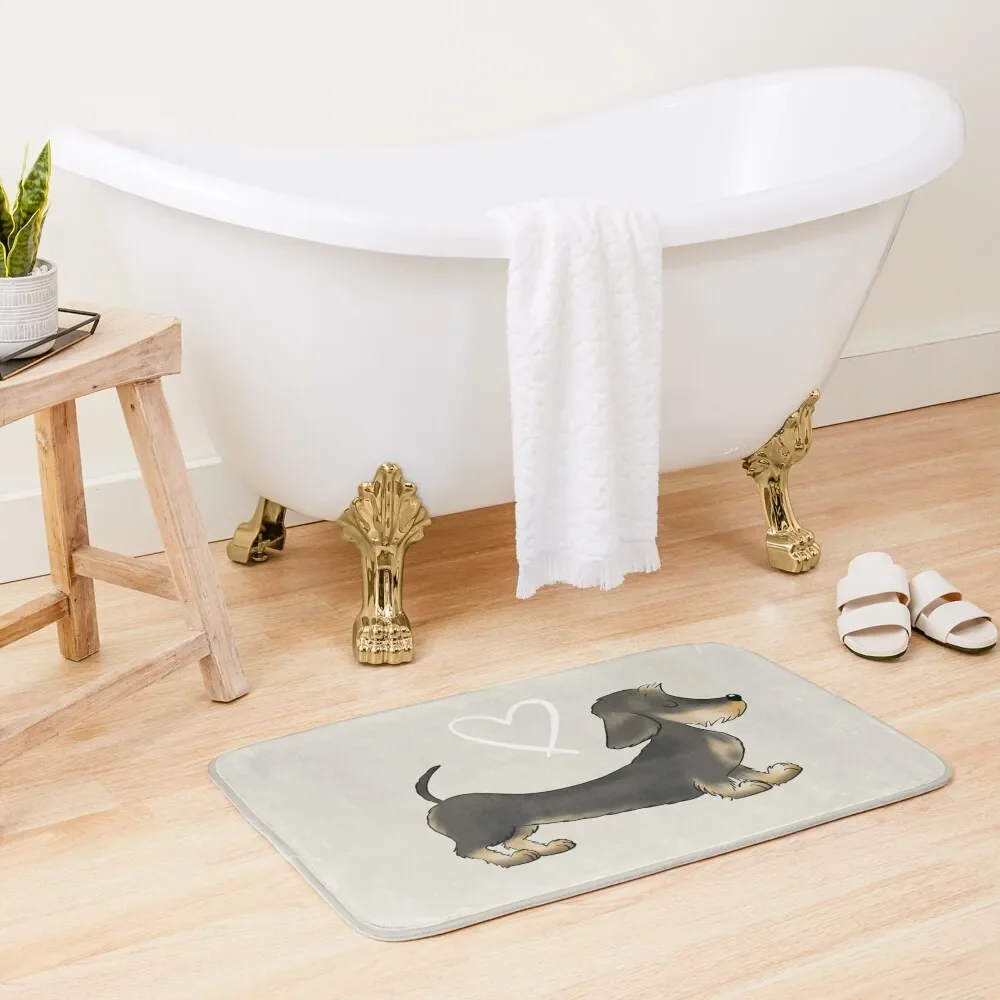 

Dachshund Wire Hair Sausage Dog Bath Mat Bathroom Carpet Set Kitchen Carpet Bathroom Carpet Mat