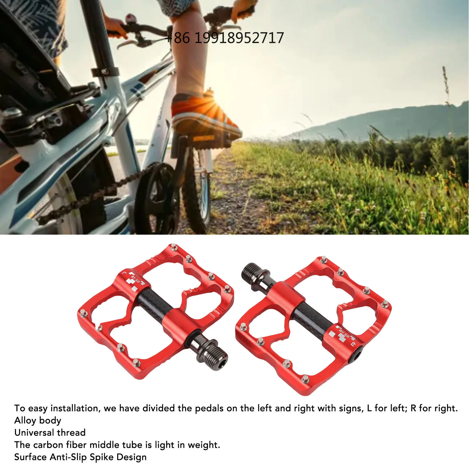 Bike Pedals Skid Nail Wide  Aluminum Alloy Carbon  Versatile Easy To Install  Flat Pedals for Riding JJ38
