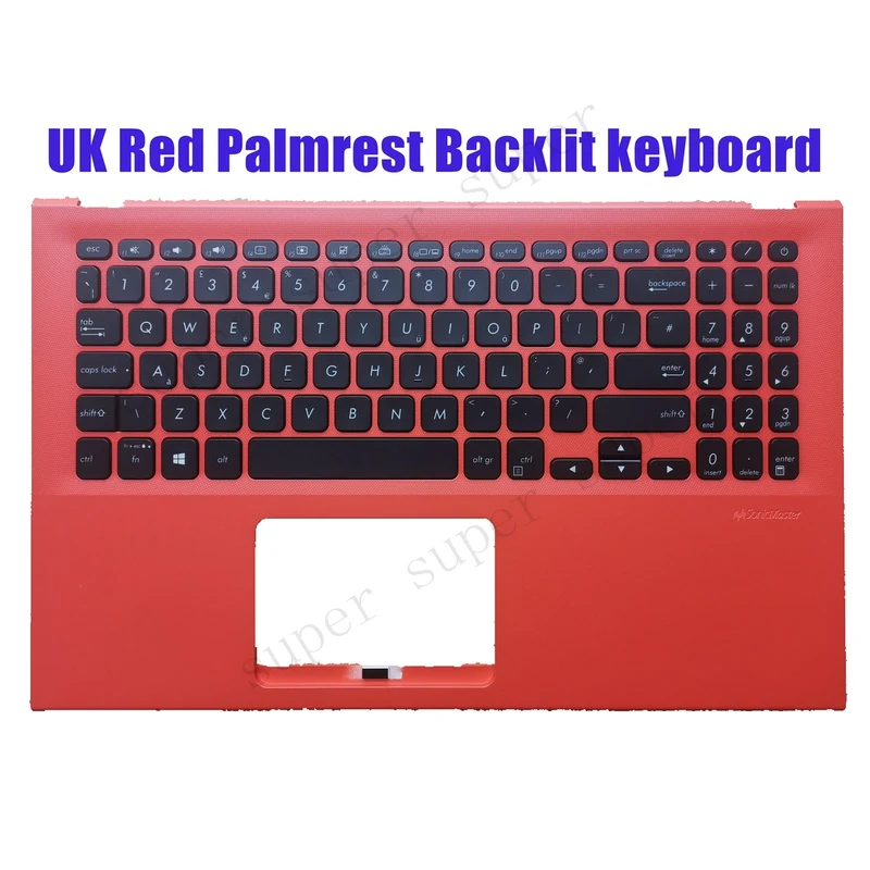 SSS+ UK Red Palmrest keyboard for Asus X512F X512U X512J F512F S512F S512U K512 A512