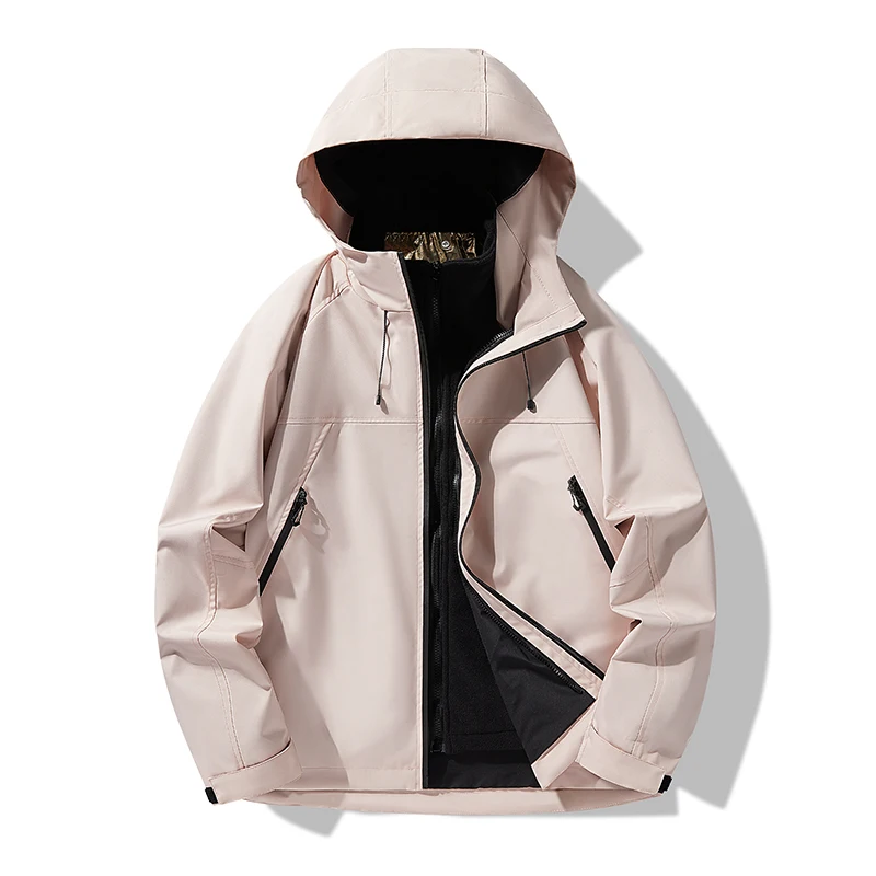 

Осенне-зимняя мужская и женская водонепроницаемая куртка для альпинизма и улицы «три в одном» с утолщенной ветровкой Мужское пальто