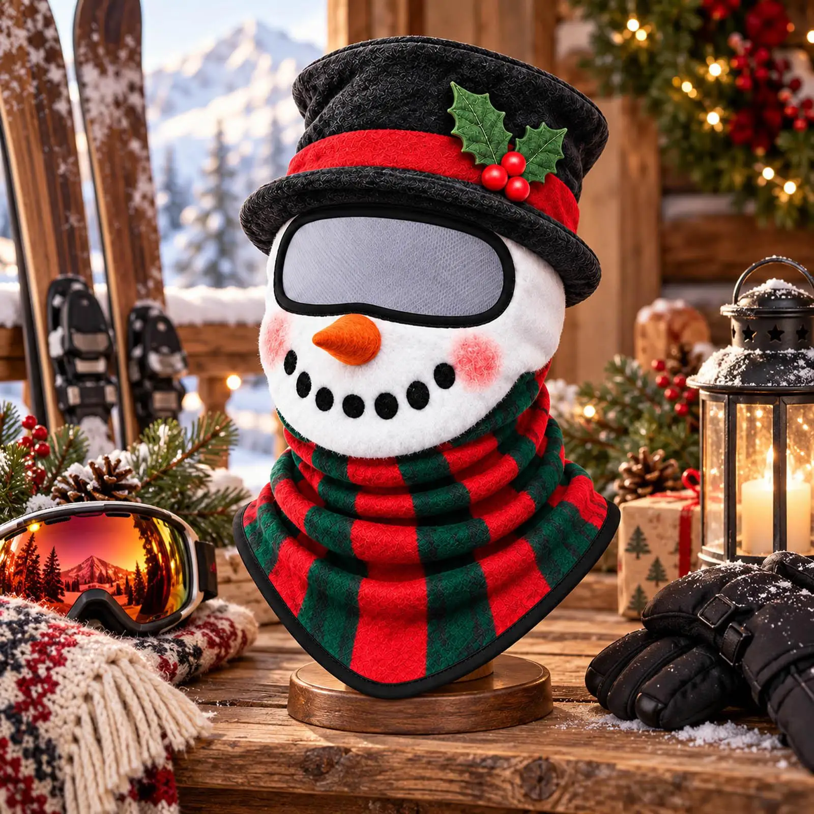 Ski Masque Cute Christmas Theme Windproof Thermal Headwear Winter Masque Men For Snowboarding Sports Holiday Parties Men Women