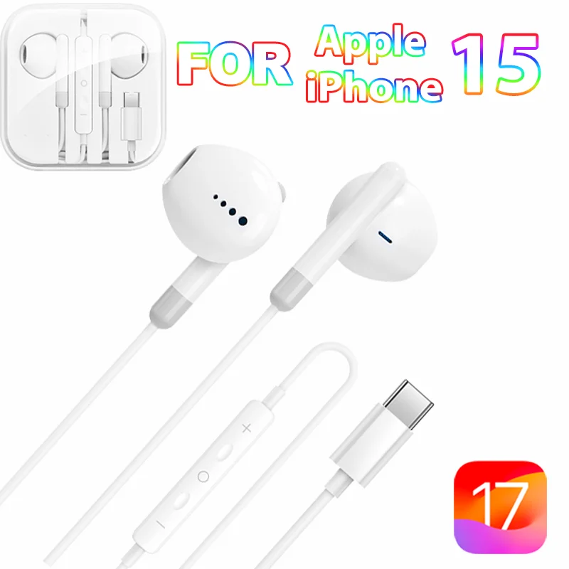 Auriculares con cable tipo C, audífonos internos con conector 3,5, 3 y 5mm, música, HiFi estéreo, videojuegos, para iPhone 15 Pro, Xiaomi Samusung