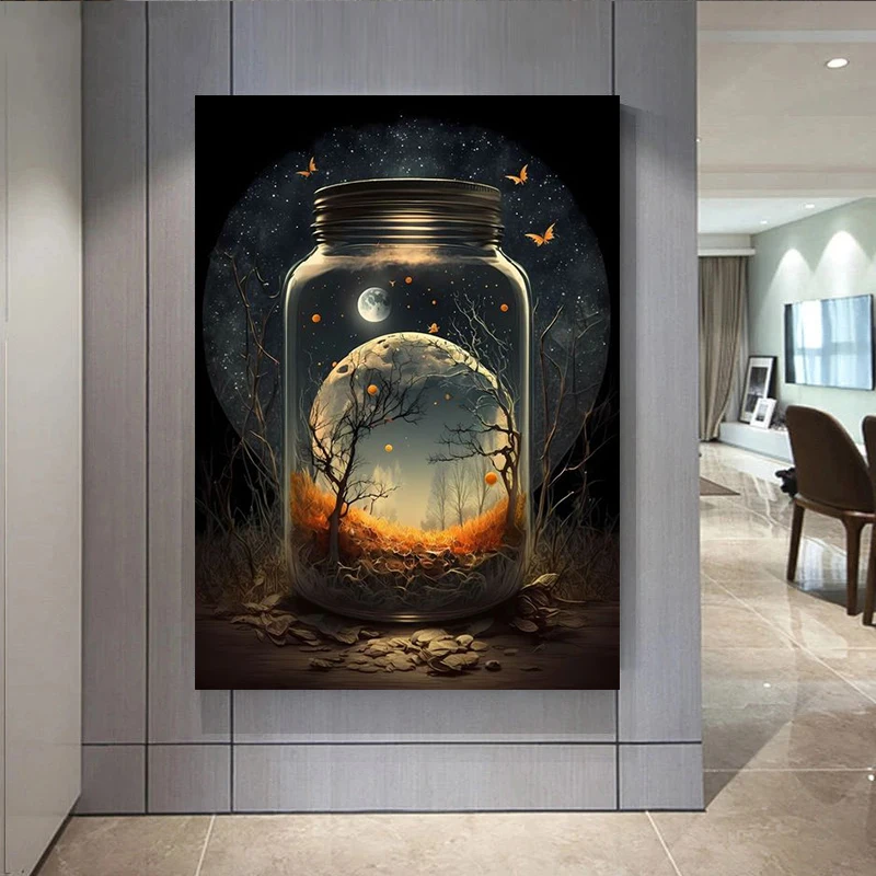 

In Bottle Castle Forest Beach Hot Air Balloon Canvas Printings Posters and Prints Wall Art Pictures for Living Room Home Decor