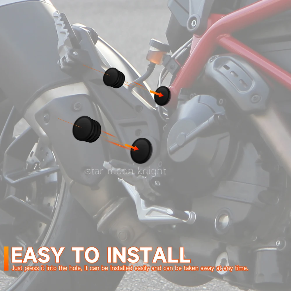 Motorcycle Frame Hole Cover Caps Plug Decorative Frame Cap Set For Ducati Hyperstrada 821 SP Hyperstrada821 Accessories