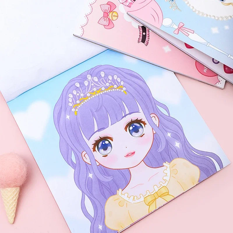Makeup Show Sticker Book Sticker Book Cute Style Makeup Changing Children's Puzzle Girls' Makeup Changing Sticker