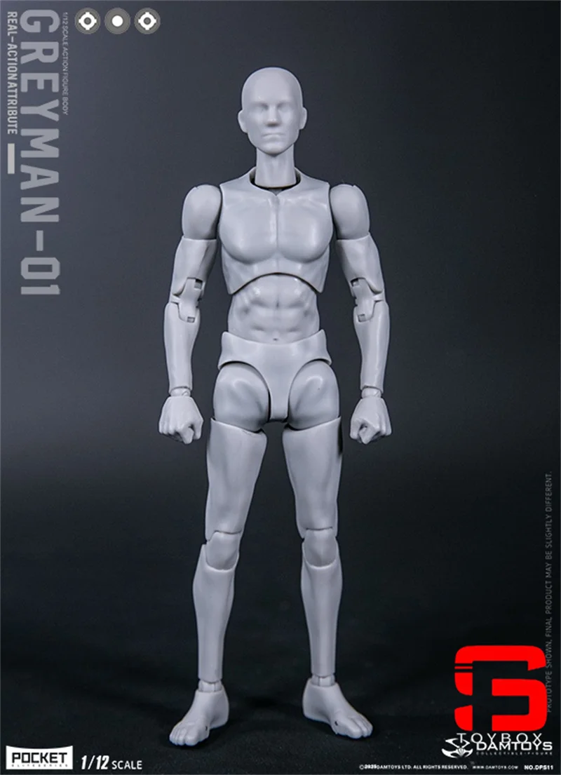 Damtoys dps01 dps02 dps10 dps11 escala 1/12 figura de ação masculina modelo 6 ''drawman amarelo testman bonecas de corpo articulado removível