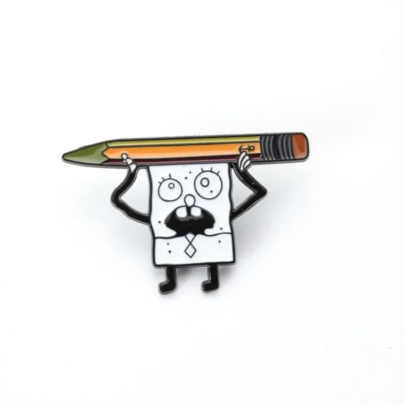 SpongeBob SquarePants Enamel Pins Anime Cartoon Shirt Backpack Decoration Lapel Pin Brooch Badge for Kids Kawaii Jewelry Gift