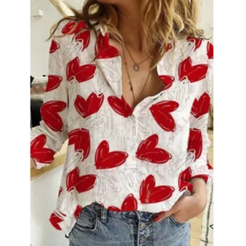 2024 Flower Print Vintage Shirts Women\'s Casual Turn Down Collar Cardigan Tops Button Single Breasted Daily BohemianBlouses Lady