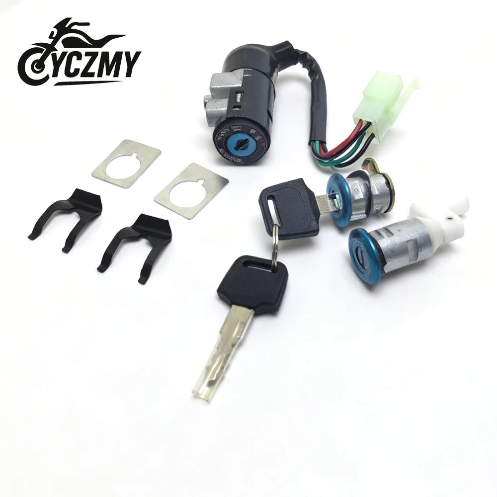 

For Honda Dio 50 AF17 AF18 4-Wire Complete Ignition Lock Set Motorcycle Key Switch Seat Lock Fuel Tank Cap Lock Kit