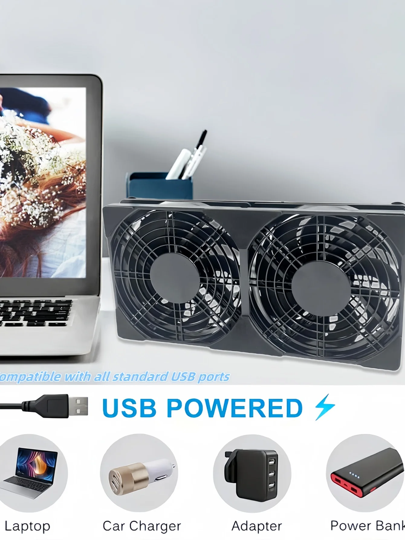 USB Interface Cooling Fan ABS, Can Be Used For laptops/Computers/Phones/Routers, With A Speed Of 1400, Portable, Plug And Play.