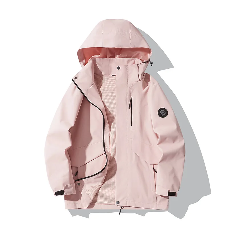 

Куртка для спорта на открытом воздухе, походный костюм, ветрозащитная водонепроницаемая однослойная куртка с капюшоном для пары
