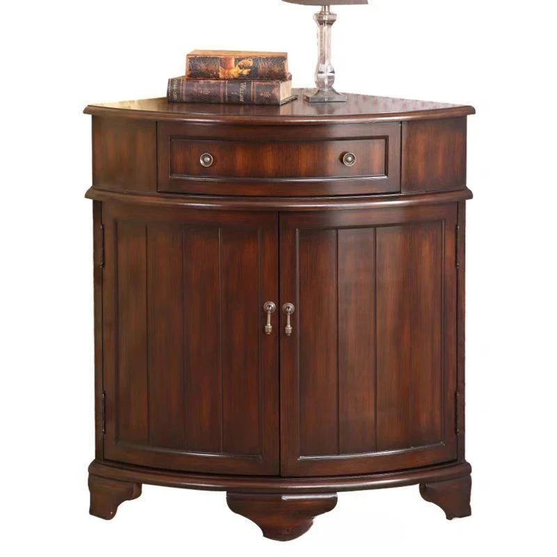 Solid wood locker corner triangle corner living room side bucket cabinet solid kitchen cabinet