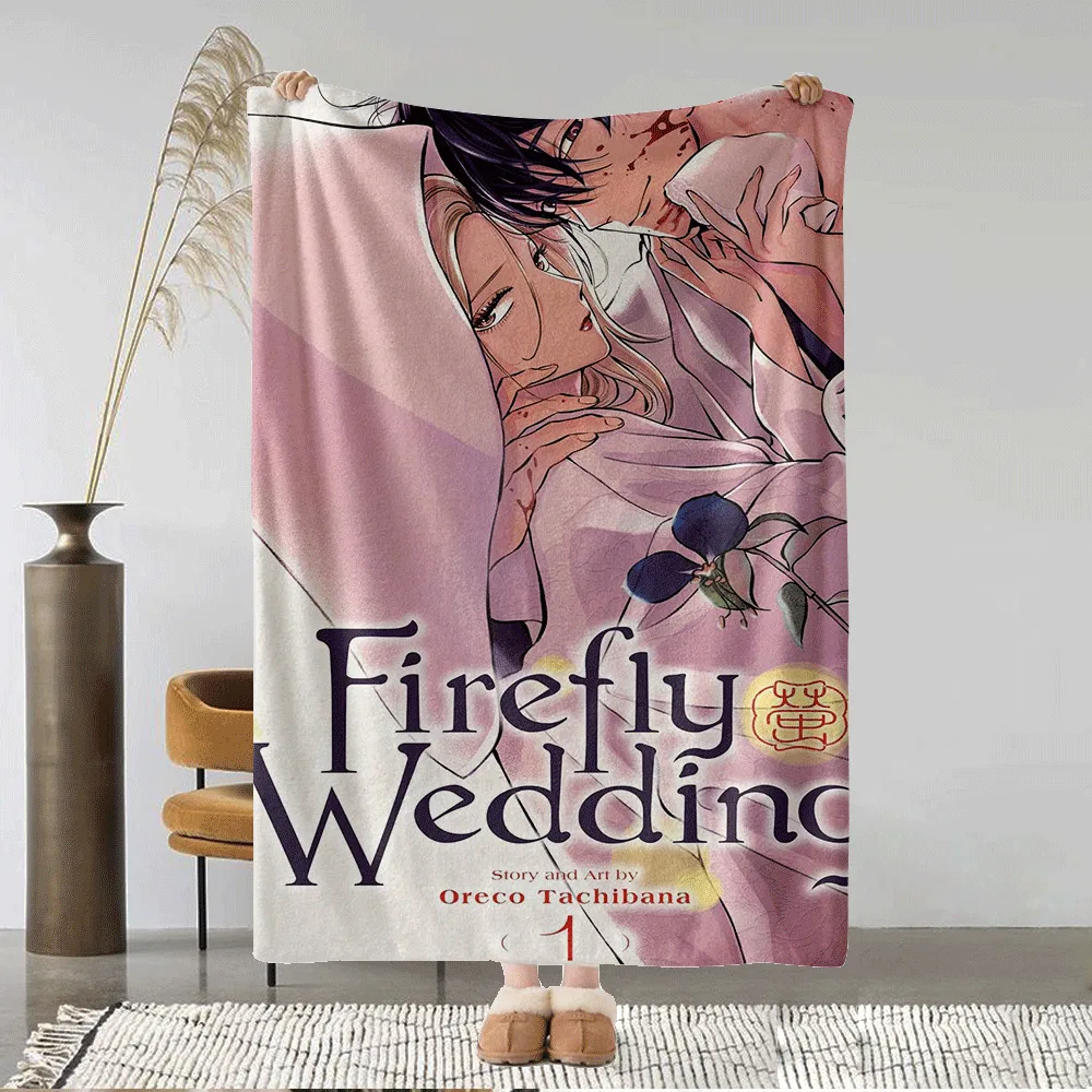 Large Aesthetic Anime Manga Couple Throw Blanket Fleece Warming Cozy Plush Gift Decoration for Boy Girl