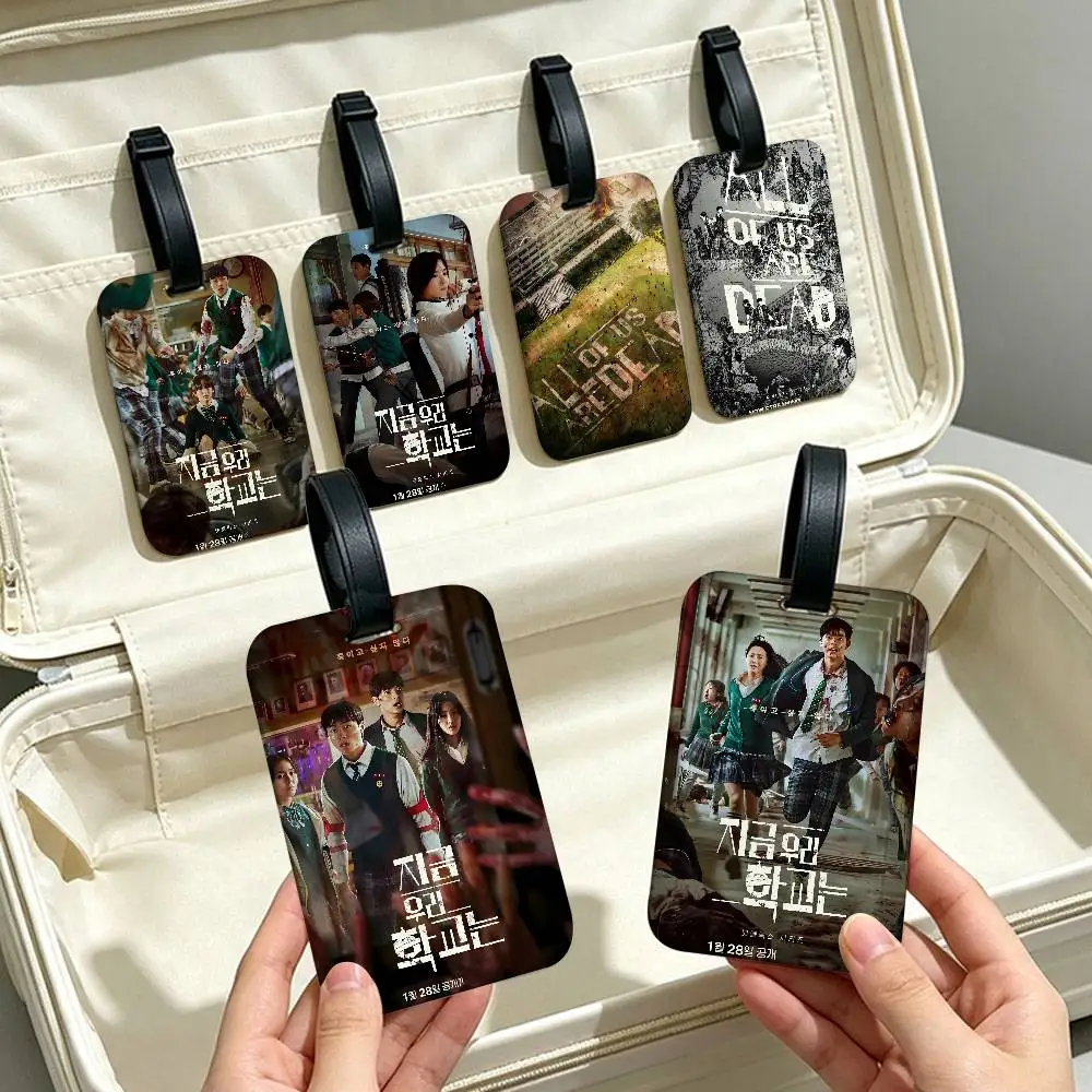 A-All-Of-Us-Are-Dead Zombie-Thriller Durable PVC Anti lost Baggage Tag With Info Card Lightweight Luggage Identification Label