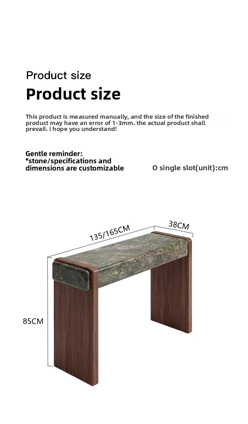 Simple modern entrance table marble locker rectangular wooden frame entrance table