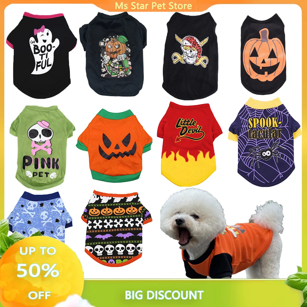 

100% Summer Halloween Pumpkin Dog Summer Clothes Xs Dog Clothes Petcircle Roupa Para Cachorro Vest Dog Shirt Summer Pet