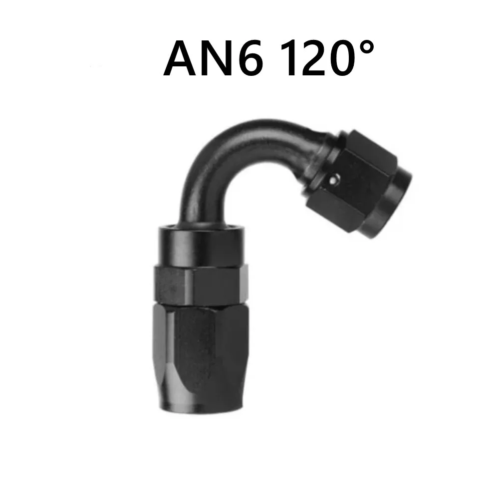 AN4/6/8/10/12 Recht 0 ° /45 ° /90 ° /120 ° /180 °   Graad PTFE olie brandstof draaibare slanguiteinde olie slanguiteinde adapterset zwart