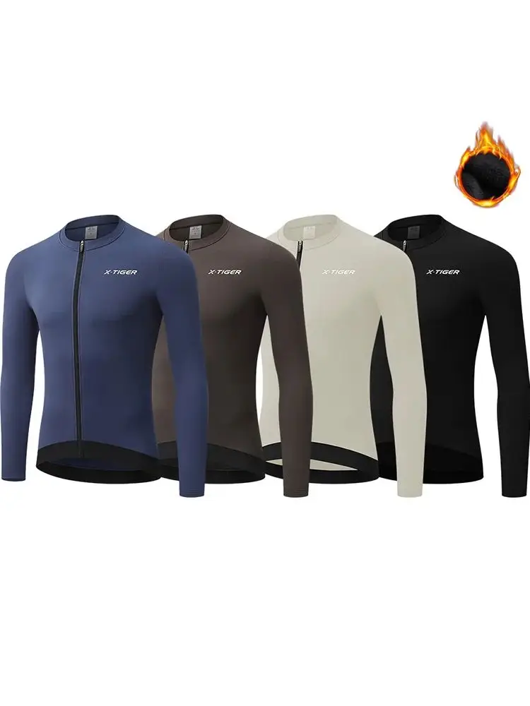 AliExpress X-TIGER Winter Warm Men's Cycling Jersey Fleece Bicycle Warm Jacket Road MTB Clothes Multicolor Bicycle clothing