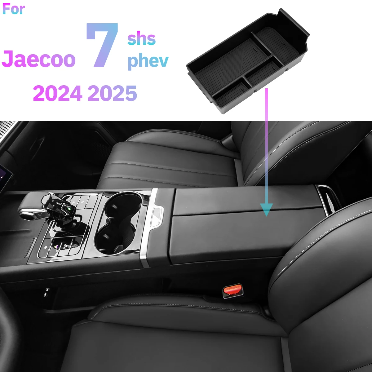 Para Jaecoo J7 PHEV SHS 2024 2025: Caixa Organizadora Multicamadas para Apoio de Braço e Console Central - Acessórios de Organização de Armazenamento