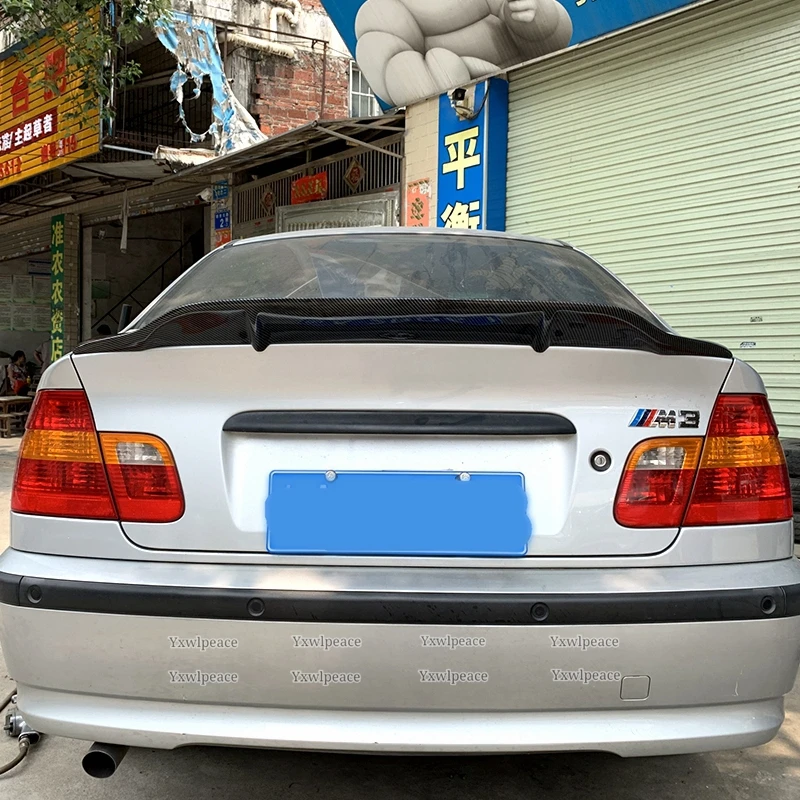 R Style Real Carbon Fiber Spoiler For BMW 3 Series E46 1999--2004 Trunk Wing Sport Accessories Body Kit