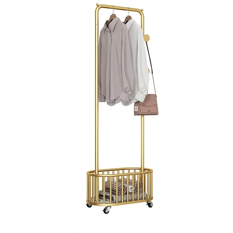 Golden Metal Bags Coat Rack Hanging Standing Corner Shelf Storage Live Room Household Multifunctional