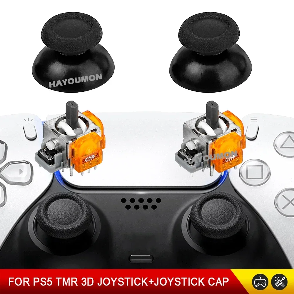 TMR Elektromagnetischer Joystick für PS5 Gamepad 3D Analog-Stick-Sensormodul für PS5-Controller mit Joystick-Kappen Spielzubehör