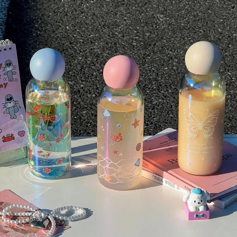 

Чашка из боросиликатного стекла, термостойкая портативная бутылка для воды с небольшим горлышком для женщин