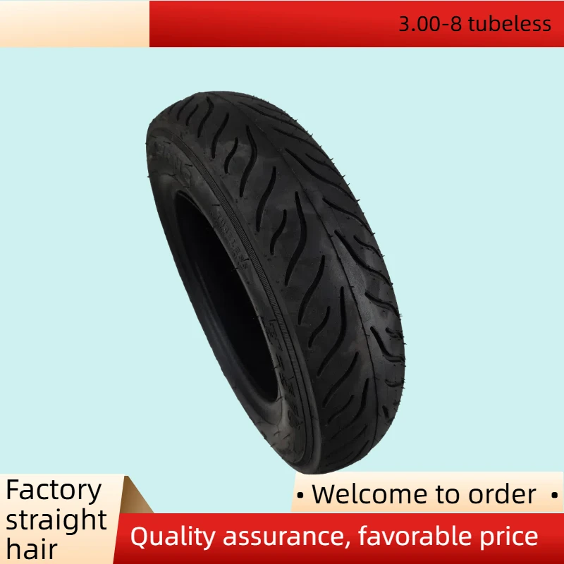 

Vacuum tire model 3.00-8 tubeless tire, wear-resistant and anti-skid, suitable for electric scooter off-road tire accessories