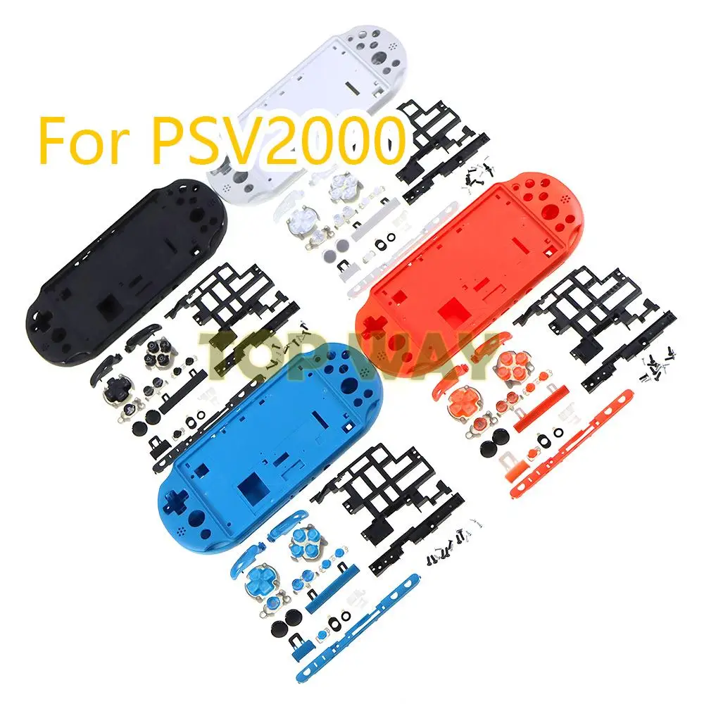 1set Black White Blue Full Housing Front Back Faceplate Case Shell Cover Full Buttons for PSV2000 PSVITA 2000 Console Button