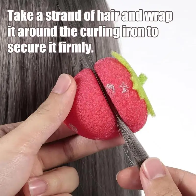 6/12/18/24 Stück Erdbeer-Lockenwickler DIY Schwamm-Lockenwickler für voluminöse Locken, Haar-Styling-Werkzeuge für langes Haar – Detail 3