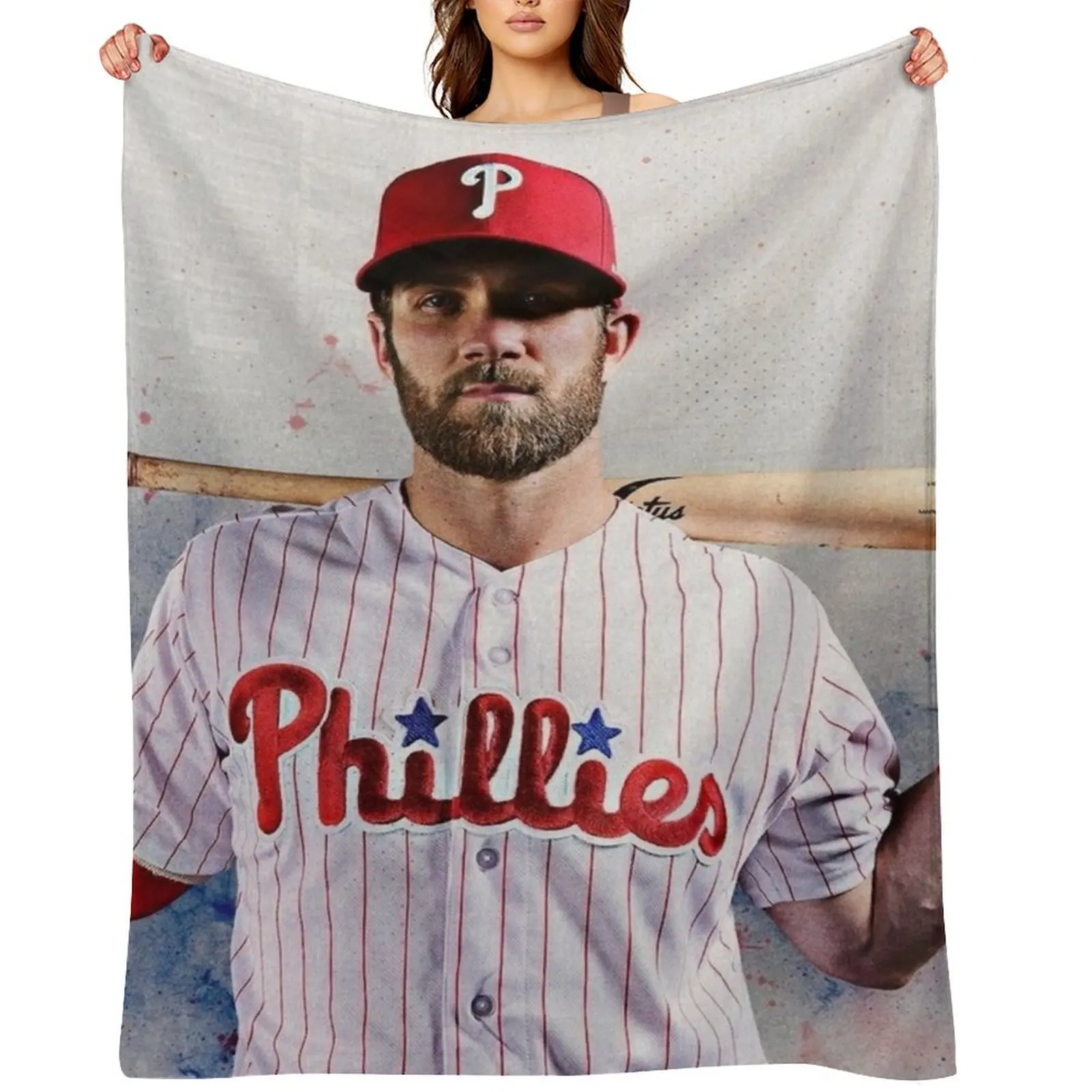 

Bryce Harper Throw Blanket Loose Beautifuls Flannels Fashion Sofas Blankets