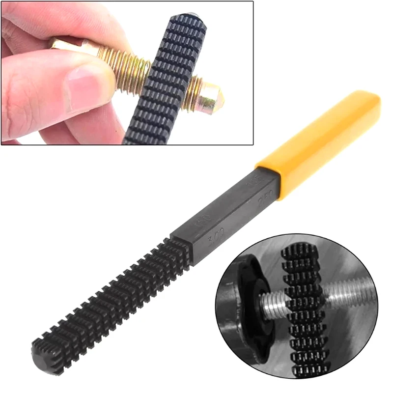 1pc Thread Repair File Metric Thread Restoration Repair File Cleans Damaged Threads 0.75-3mm Pitch Metal Hardware DIY Hand Tools