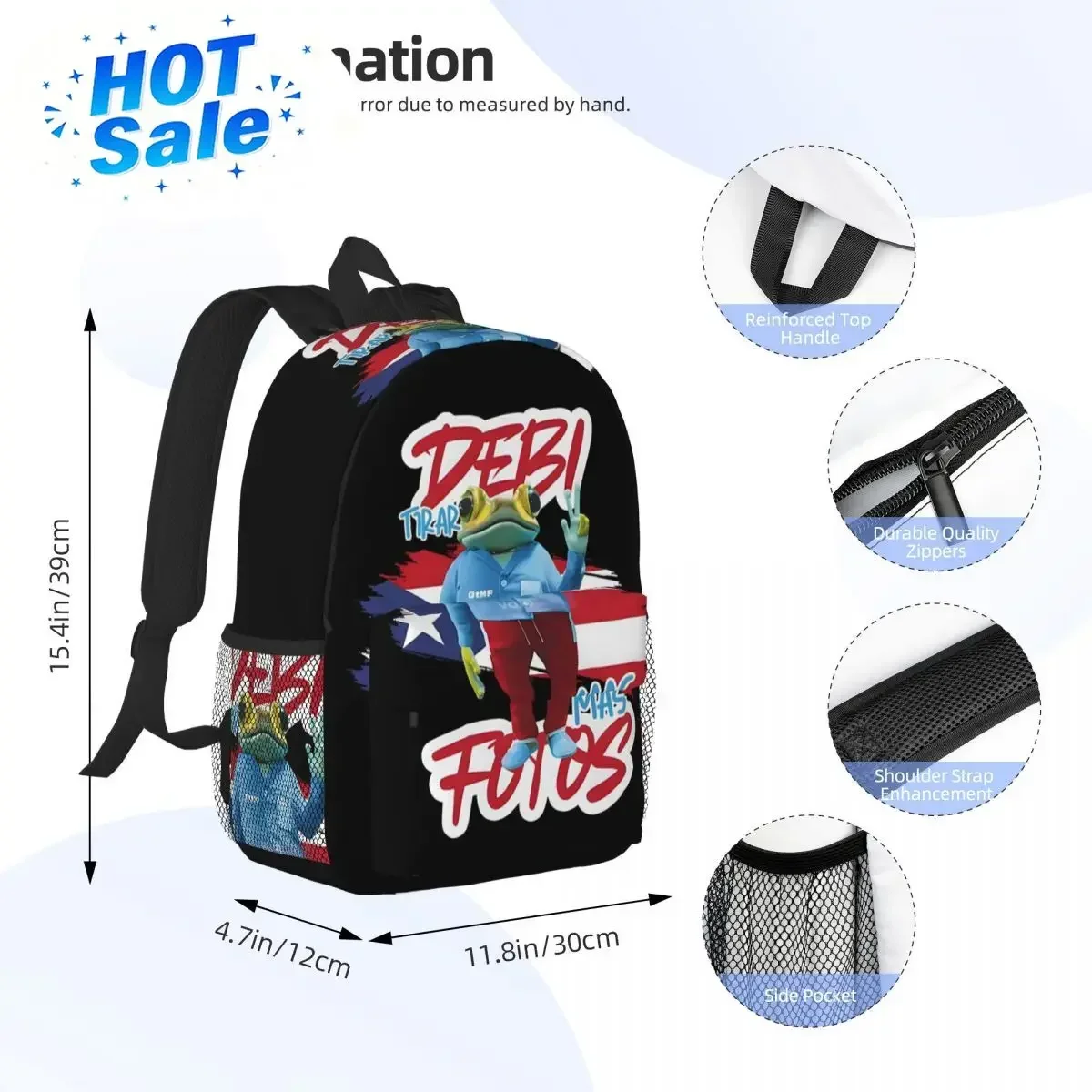 Custom Bag Bad Bunny DTMF Debi Tirar Mas Fotos Backpack Hot Sale Daypack Boys Girls BookBag Shoulder Bags For Men Women Children