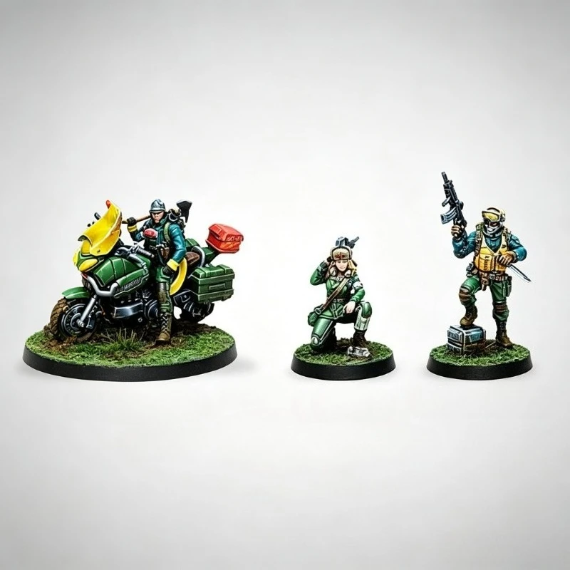 25mm+50mm Base Diecast Resin Assembled Model Kit War Game Chess Support Troops Support Pack Unassembled Unpainted