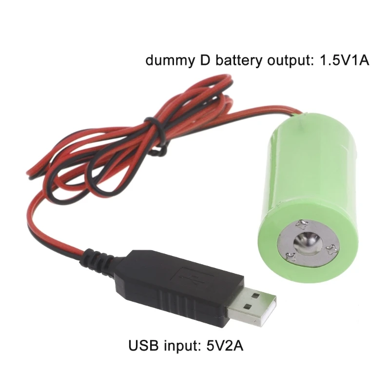 Universale USB 5V 2A a 1.5 v1a LR20 D cavo di alimentazione a batteria fittizio linea di eliminatori di batterie per torce a Gas giocattolo