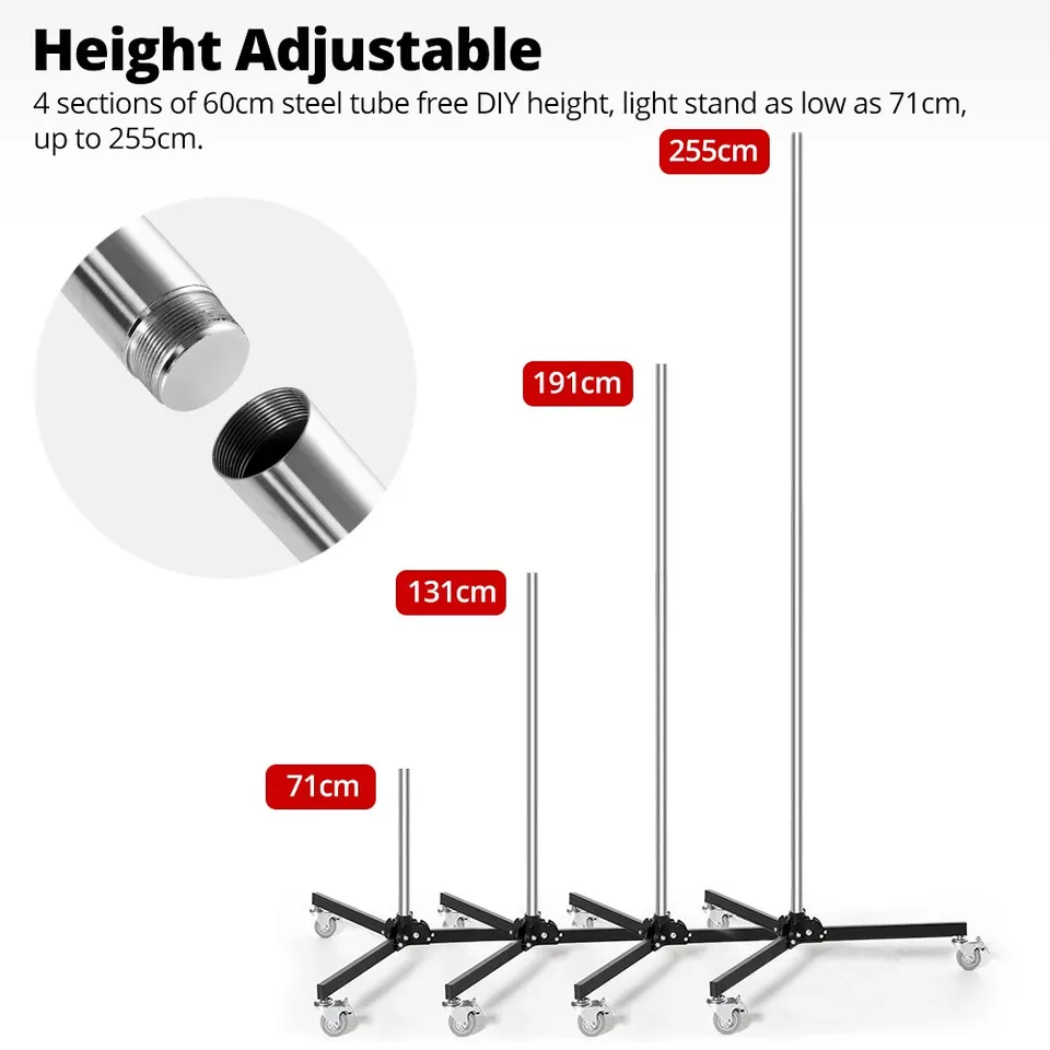 Ambitful al250ガングリップライトスタンド、スタジオフラッシュ用
