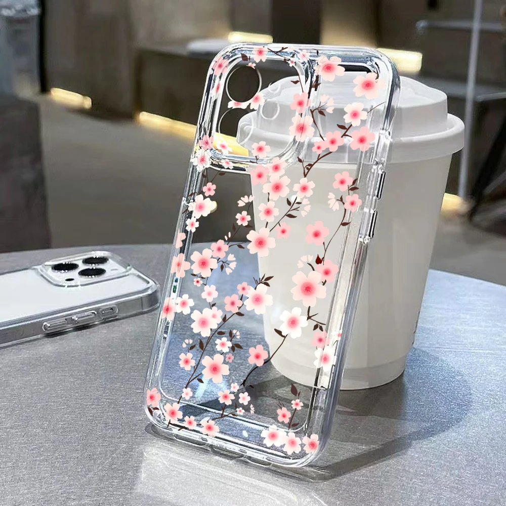 Flower Clear Case For Samsung A57 A56 A55 5G A54 A53 A37 A36 A35 A33 A26 A17 A16 A07 A06 S26 Ultra S25 S24 S23 Plus S22 FE Cover