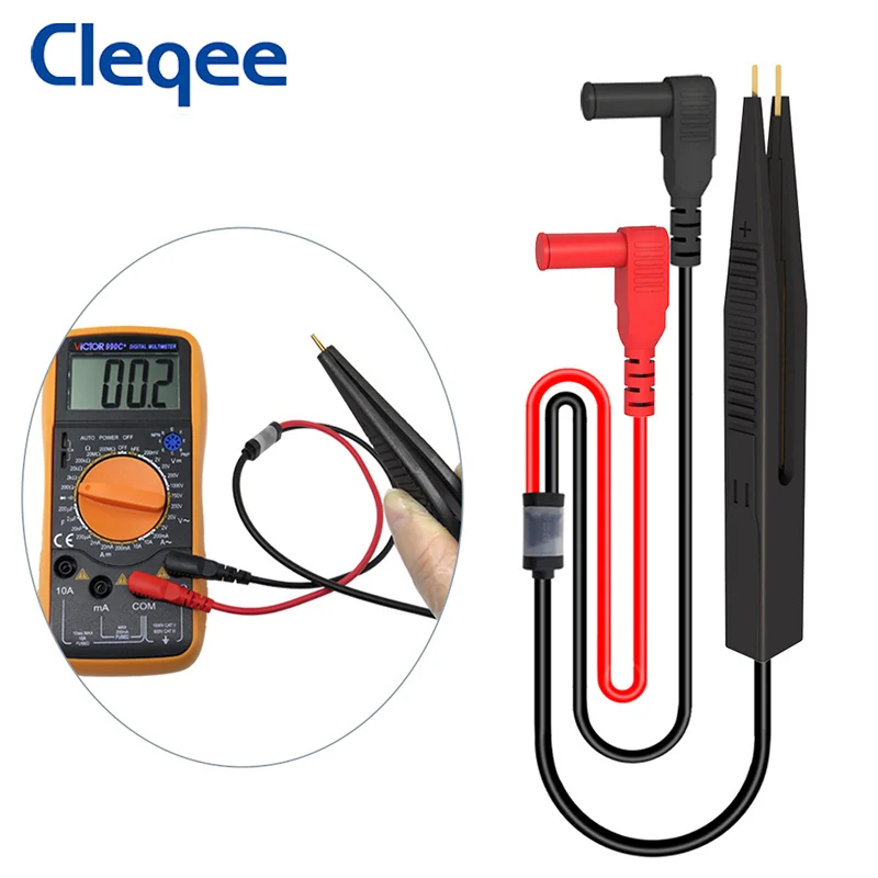 Cleqee P1503 Series Multimeter Test Leads Kit with Replaceable Needle Probe 4mm Banana Plug Alligator Clip SMD Test Cable