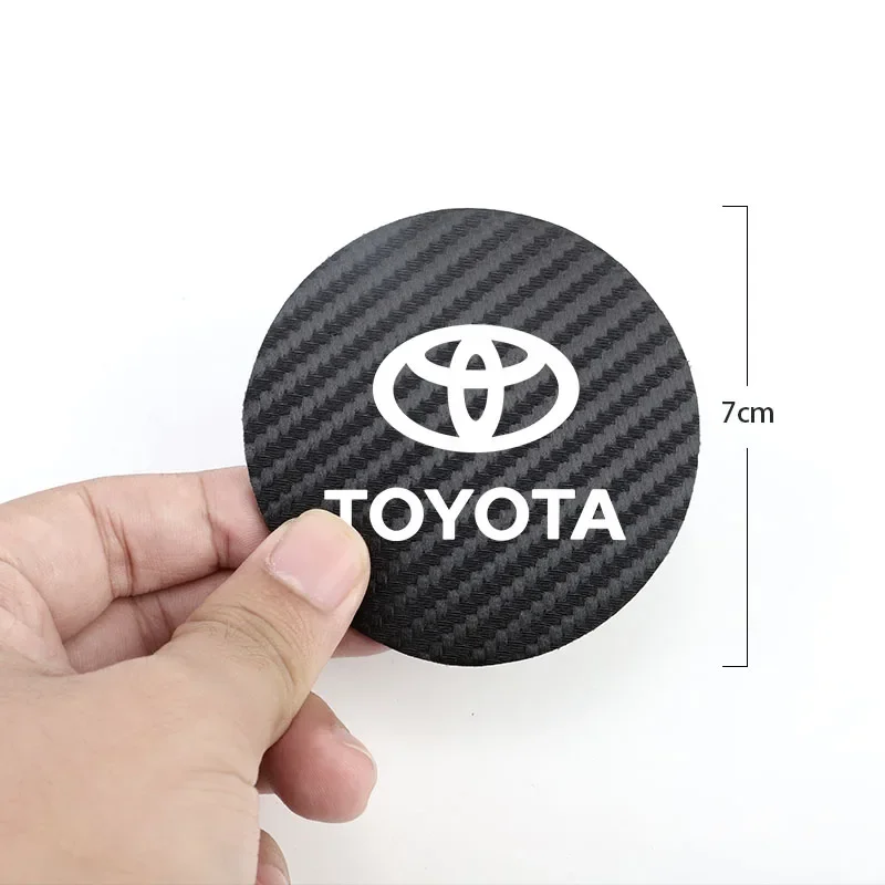 2Pcs Leather Coaster Anti-noise Water Cup Pad Cushion For Toyota RAV4 Yaris Aygo Land Cruiser PRADO CHR Auris Avensis Hilux High